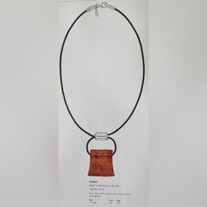 Silpada Black Leather and Coral Necklace with Sterling Silver Accent N0965